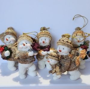 Glittery Christmas Snowmen Ornaments